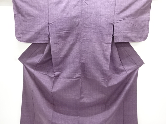 JAPANESE KIMONO / ANTIQUE HITOE KIMONO / SILK / TSUMUGI / WOVEN WAVY STRIPE